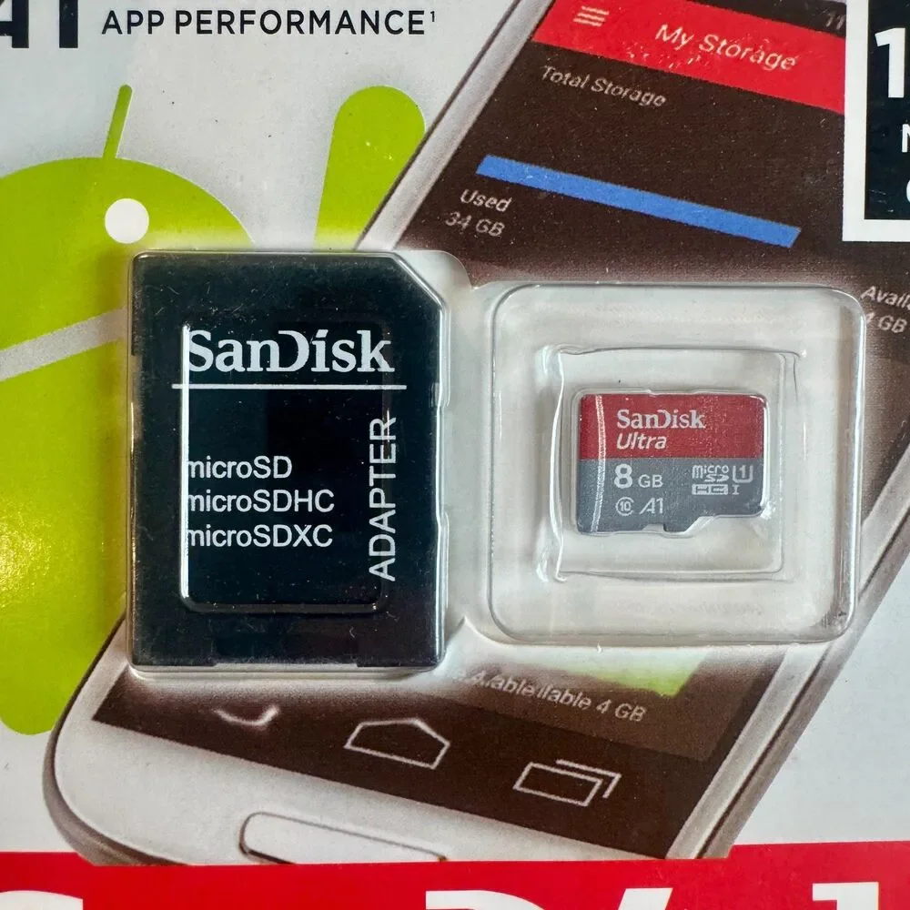 SanDisk Ultra 8GB MicroSDHC Memory Card w SD Adapter 100MB -  Pack of 2 - NEW